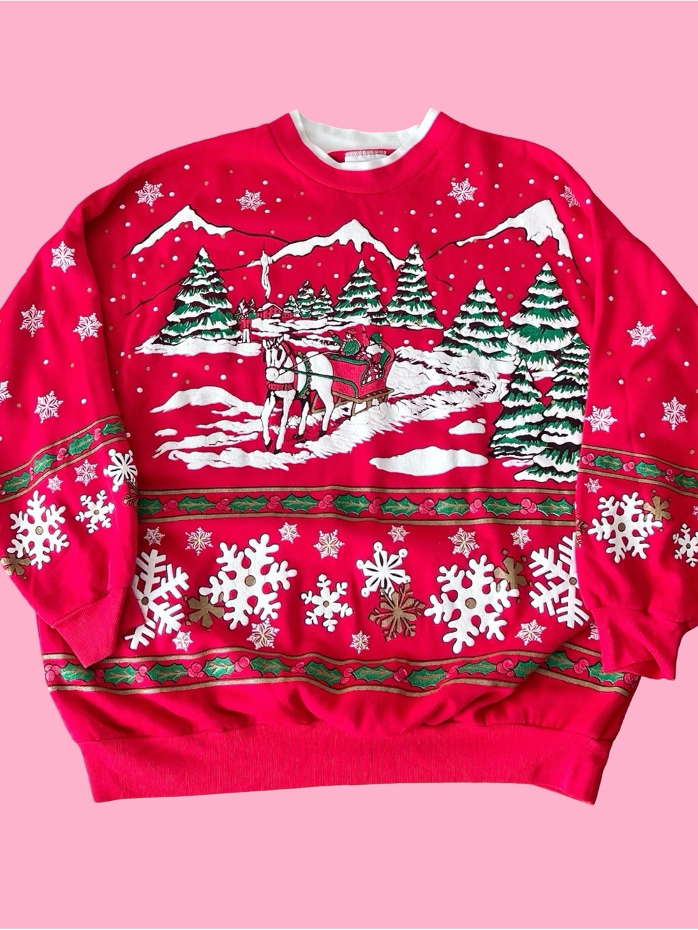 Vintage 90’s Ugly Christmas Scene Sweatshirt